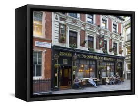 Sherlock Holmes, Pub, London, England-Alex Bartel-Framed Stretched Canvas