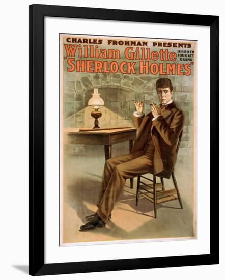 Sherlock Holmes Theatrical Play Poster No.1-Lantern Press-Framed Art Print