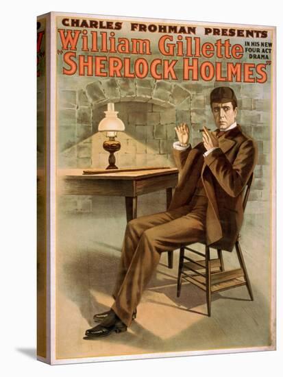 Sherlock Holmes Theatrical Play Poster No.1-Lantern Press-Stretched Canvas