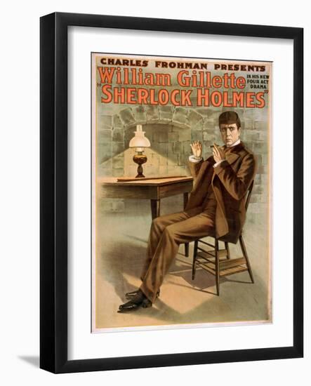 Sherlock Holmes Theatrical Play Poster No.1-Lantern Press-Framed Art Print