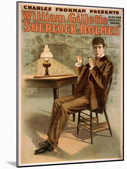 Sherlock Holmes Theatrical Play Poster No.1-Lantern Press-Mounted Art Print