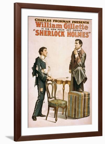 Sherlock Holmes Theatrical Play Poster No.3-Lantern Press-Framed Art Print