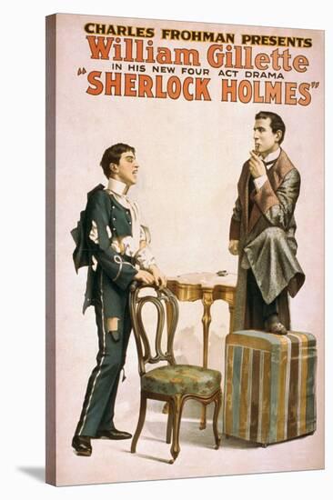 Sherlock Holmes Theatrical Play Poster No.3-Lantern Press-Stretched Canvas