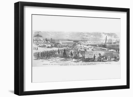 Sherman Builds Government Buildings at Port Royal-Frank Leslie-Framed Art Print