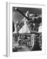 Sherman M4 Tank on Assembly at a Chrysler Plant-Andreas Feininger-Framed Photographic Print