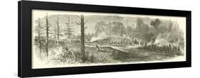 Sherman's Army Destroying the Macon Railroad Between Rough and Ready and Jonesborough, August 1864-null-Framed Giclee Print