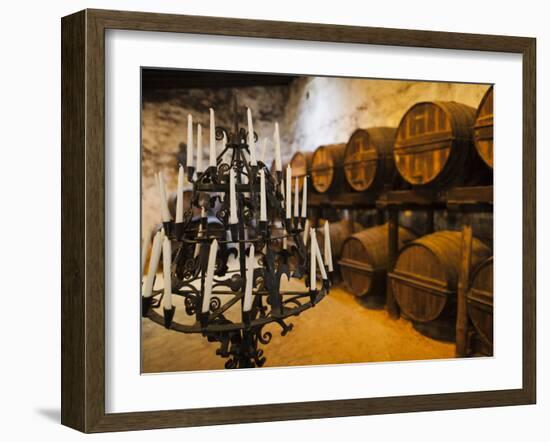 Sherry Casks, Bodegas Gonzalez Byass, Jerez De La Frontera, Spain-Walter Bibikow-Framed Premium Photographic Print