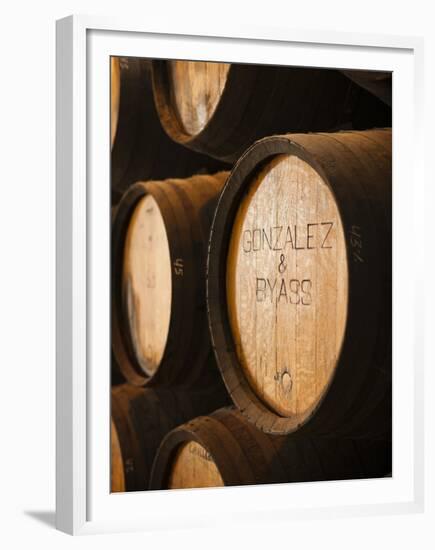 Sherry Casks, Bodegas Gonzalez Byass, Jerez De La Frontera, Spain-Walter Bibikow-Framed Premium Photographic Print