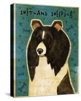 Shetland Sheepdog (Black & White)-John Golden-Stretched Canvas