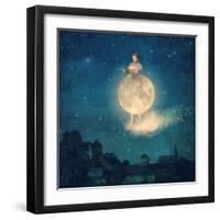 Shhh Lady Night is Coming-Paula Belle Flores-Framed Art Print