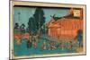 Shiba Sinmeisha Nai No Zu Precinct of Shiba Shinmei Shrine. Hiroshige-Utagawa Hiroshige-Mounted Giclee Print