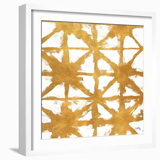 Shibori Gold Square IV-Elizabeth Medley-Framed Art Print