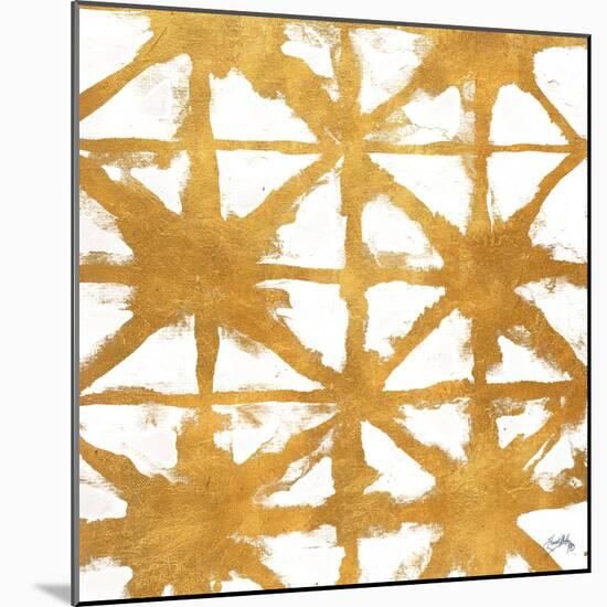 Shibori Gold Square IV-Elizabeth Medley-Mounted Art Print