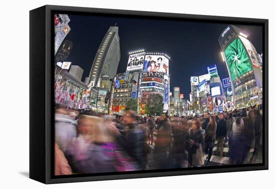 Shibuya Crossing, Crowds of People Crossing the Intersection in the Centre of Shibuya, Tokyo-Gavin Hellier-Framed Stretched Canvas