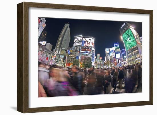 Shibuya Crossing, Crowds of People Crossing the Intersection in the Centre of Shibuya, Tokyo-Gavin Hellier-Framed Photographic Print