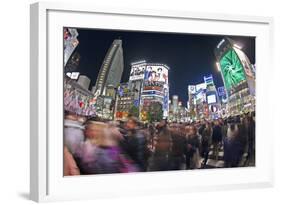 Shibuya Crossing, Crowds of People Crossing the Intersection in the Centre of Shibuya, Tokyo-Gavin Hellier-Framed Photographic Print