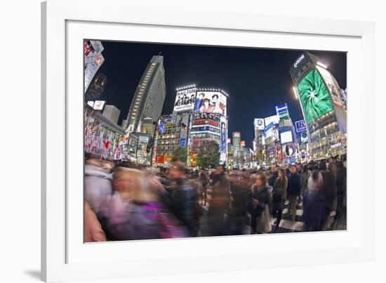 Shibuya Crossing, Crowds of People Crossing the Intersection in the Centre of Shibuya, Tokyo-Gavin Hellier-Framed Photographic Print