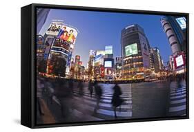 Shibuya Crossing, Crowds of People Crossing the Intersection in the Centre of Shibuya, Tokyo-Gavin Hellier-Framed Stretched Canvas