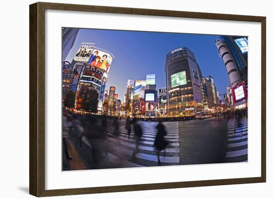 Shibuya Crossing, Crowds of People Crossing the Intersection in the Centre of Shibuya, Tokyo-Gavin Hellier-Framed Photographic Print