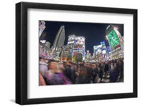 Shibuya Crossing, Crowds of People Crossing the Intersection in the Centre of Shibuya, Tokyo-Gavin Hellier-Framed Photographic Print