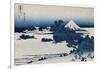 Shichirigahama in Suruga Province'- from the Series 'The Thirty Six Views of Mount Fuji'-Katsushika Hokusai-Framed Giclee Print