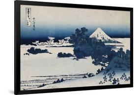 Shichirigahama in Suruga Province'- from the Series 'The Thirty Six Views of Mount Fuji'-Katsushika Hokusai-Framed Giclee Print