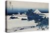 Shichirigahama in Suruga Province'- from the Series 'The Thirty Six Views of Mount Fuji'-Katsushika Hokusai-Stretched Canvas