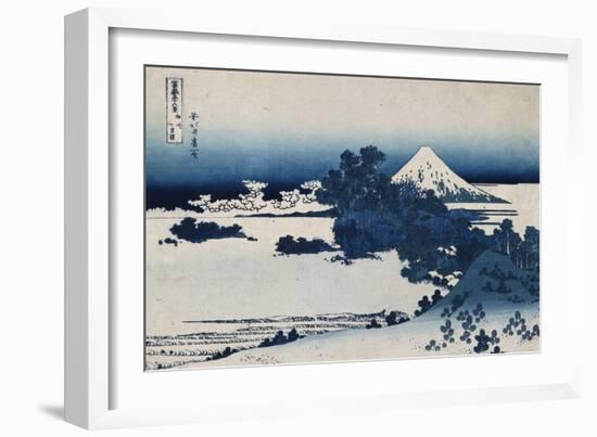 Shichirigahama in Suruga Province'- from the Series 'The Thirty Six Views of Mount Fuji'-Katsushika Hokusai-Framed Giclee Print