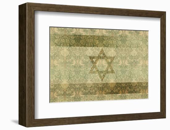 Shield of David in Hazel and Green-null-Framed Art Print