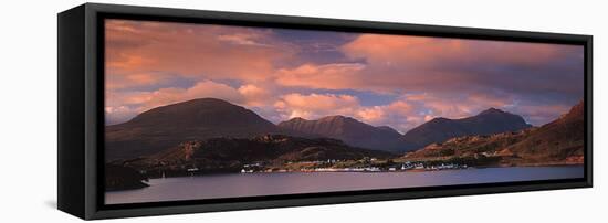 Shieldaig Village and Loch Torridor Mts Highlands Scotland-null-Framed Stretched Canvas