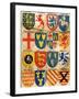 Shields with Arms of Mostly Mythical Sovereigns, Made by An English Painter, 1400s-null-Framed Giclee Print