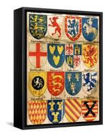 Shields with Arms of Mostly Mythical Sovereigns, Made by An English Painter, 1400s-null-Framed Stretched Canvas