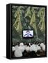 Shiite Cleric Men Listen to Hezbollah Leader Sheik Hassan Nasrallah Giving Speech, Beirut, Lebanon-null-Framed Stretched Canvas