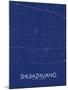 Shijiazhuang, China Blue Map-null-Mounted Poster