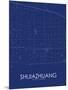 Shijiazhuang, China Blue Map-null-Mounted Poster