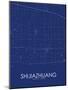 Shijiazhuang, China Blue Map-null-Mounted Poster