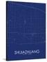 Shijiazhuang, China Blue Map-null-Stretched Canvas