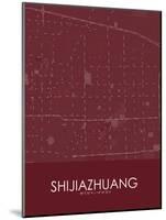 Shijiazhuang, China Red Map-null-Mounted Poster