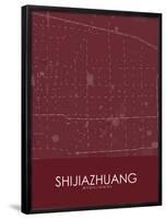 Shijiazhuang, China Red Map-null-Framed Poster