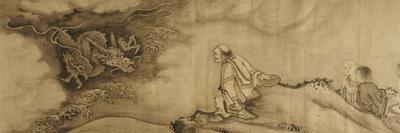 A Section from "16 Luohans" a Dragon Emerging from the Clouds and Confronting the Luohan-Shike-Framed Giclee Print