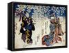 Shiki No Nagame Maru-Ni-I No Toshi, Toshi Actor, Scene from the Four Seasons, 1839-Utagawa Kunisada-Framed Stretched Canvas