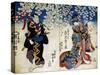 Shiki No Nagame Maru-Ni-I No Toshi, Toshi Actor, Scene from the Four Seasons, 1839-Utagawa Kunisada-Stretched Canvas