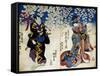 Shiki No Nagame Maru-Ni-I No Toshi, Toshi Actor, Scene from the Four Seasons, 1839-Utagawa Kunisada-Framed Stretched Canvas