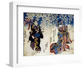 Shiki No Nagame Maru-Ni-I No Toshi, Toshi Actor, Scene from the Four Seasons, 1839-Utagawa Kunisada-Framed Giclee Print