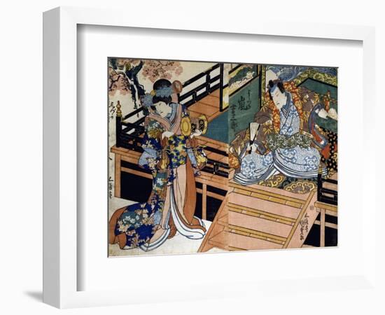 Shiki No Nagame Maru-Ni-I No Toshi, Toshi Actor, Scene from the Four Seasons, 1839-Utagawa Kunisada-Framed Giclee Print