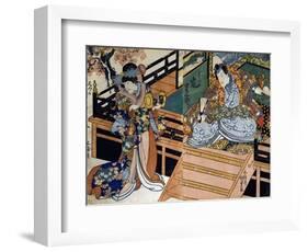 Shiki No Nagame Maru-Ni-I No Toshi, Toshi Actor, Scene from the Four Seasons, 1839-Utagawa Kunisada-Framed Giclee Print