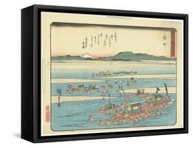Shimada, 1837-1844-Utagawa Hiroshige-Framed Stretched Canvas