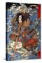 Shimamura Danjo Takanori Riding the Waves on the Backs of Large Crabs-Kuniyoshi Utagawa-Stretched Canvas