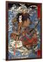 Shimamura Danjo Takanori Riding the Waves on the Backs of Large Crabs-Kuniyoshi Utagawa-Framed Giclee Print