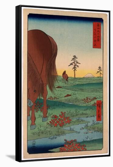 Shimosa Koganehara-Utagawa Hiroshige-Framed Stretched Canvas